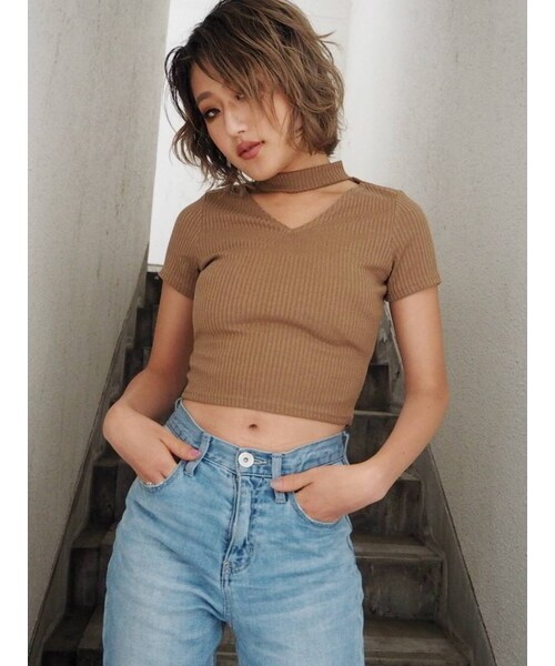 GYDA（ジェイダ）の「2WAYチョーカーTOPS（その他トップス・レディース・オフホワイト/ブラック/ベージュ/ピンク・F）」の13枚目の写真