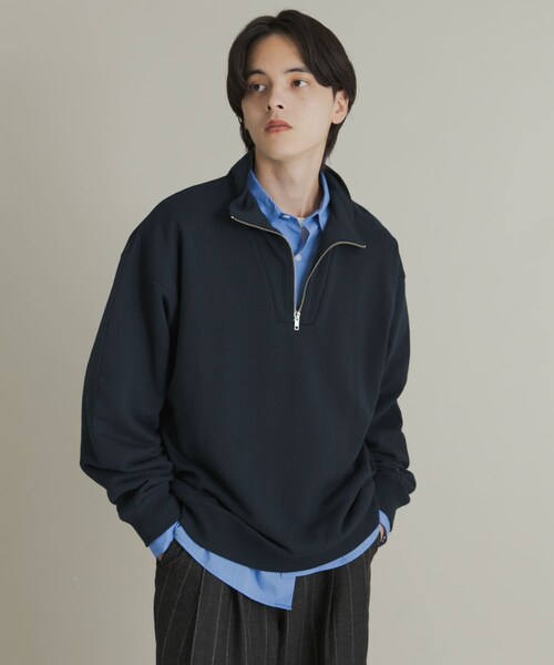 SENSE OF PLACE by URBAN RESEARCH（センスオブプレイスバイアーバンリサーチ）の「『一部WEB限定カラー』ハーフジップロングスリーブスウェット（スウェット・メンズ・BLACK/GRAY/NAVY/GREEN/L.BLUE・M/L）」の20枚目の写真