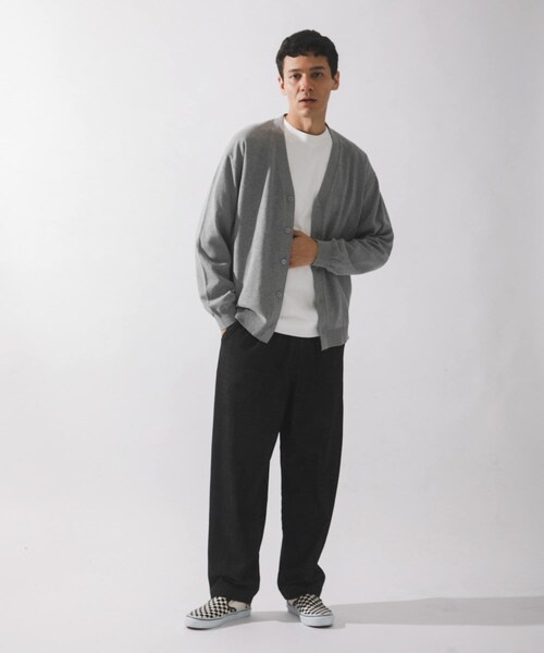 URBAN RESEARCH Sonny Label（アーバンリサーチサニーレーベル）の「強撚コットンニットカーディガン（カーディガン/ボレロ・メンズ・グレー/チャコール/レッド・M/L）」の10枚目の写真