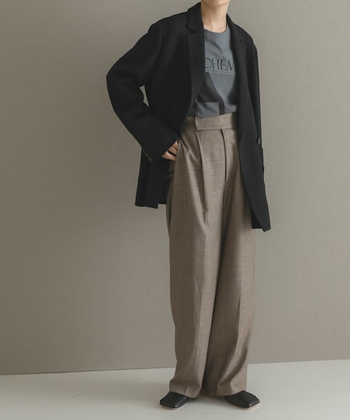 URBAN RESEARCH ROSSO（アーバンリサーチロッソ）の「ハイウエストツイードワイドパンツ（その他パンツ・レディース・BLACK/BEIGE/MINT・36/38）」の2枚目の写真