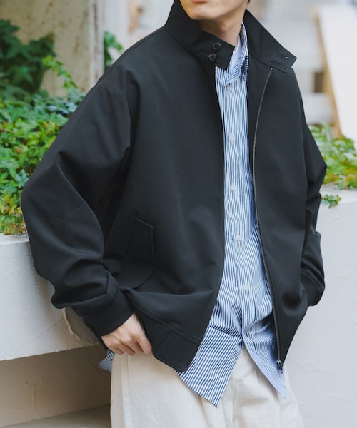 ITEMS URBANRESEARCH(アイテムズ アーバンリサーチ)の「TRストレッチ ハリントンジャケット(ブルゾン・メンズ・BLK/GRY/BEG・M/L)」の1枚目の写真