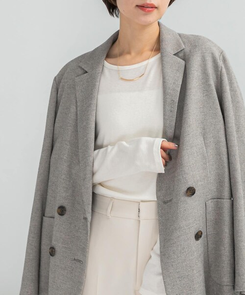 URBAN RESEARCH ROSSO（アーバンリサーチロッソ）の「コットンカシミヤクルーネックカットソー（Tシャツ/カットソー・レディース・OFF/PINK/NAVY・Free）」の5枚目の写真