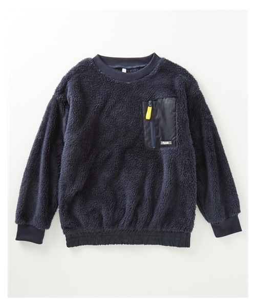 nissen（ニッセン）の「ポケット付きボアトレーナー（スウェット・キッズ・チャコール/ネイビー・140/150/160）」の3枚目の写真