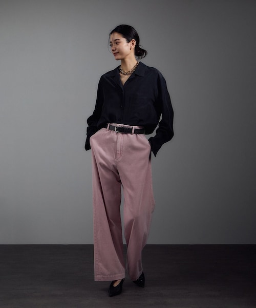 ADAM ET ROPE'（アダムエロペ）の「【W S（ドゥーブル）】レザースクエアバックルベルト 2（ベルト・レディース・ブラック/ベージュ系・F）」の6枚目の写真