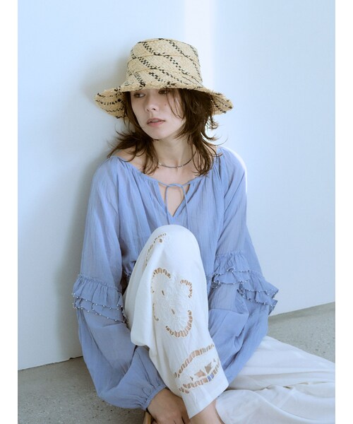 Ungrid（アングリッド）の「雑材ハット（ハット・レディース・ベージュ/ミックス・F）」の6枚目の写真