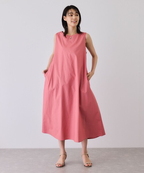 Jayro（ジャイロ）の「ノースリーブフレアワンピース（ワンピース・レディース・ブラック/グリーン/キミドリ/ネイビー/ピンク・F）」の6枚目の写真