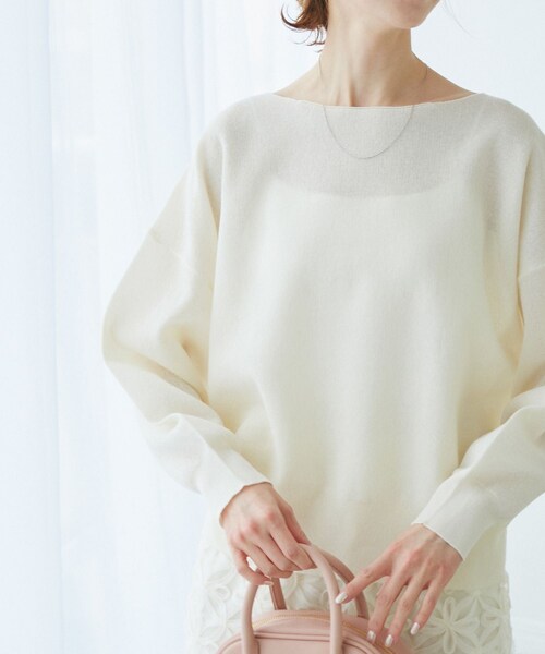 ROPE' PICNIC（ロペピクニック）の「スポンジシアーニットプルオーバー（ニット/セーター・レディース・チャコール/キナリ/グリーン系/ピンク・38）」の16枚目の写真