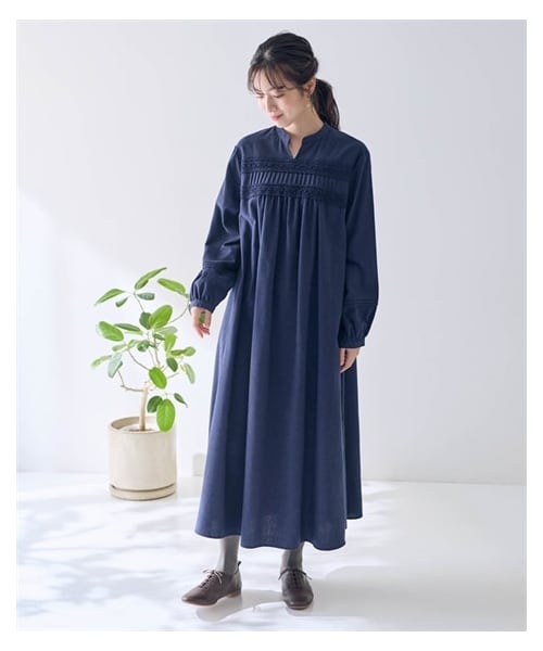 nissen（ニッセン）の「レースピンタックワンピース【Otona Purete】（ワンピース・レディース・ネイビー/グレー・M/L/LL/3L/4L/5L/6L）」の11枚目の写真