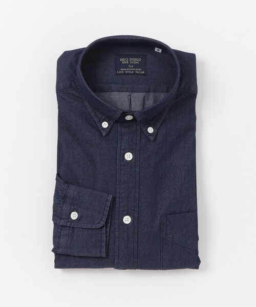 URBAN RESEARCH DOORS（アーバンリサーチドアーズ）の「LIFE STYLE TAILOR　デニムボタンダウンシャツ（シャツ/ブラウス・メンズ・NAVY/BLUE・S/M/L）」の9枚目の写真