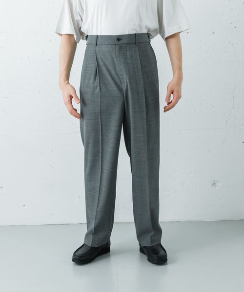 URBAN RESEARCH（アーバンリサーチ）の「ATON　WOOL GAUZE EASY PANTS（その他パンツ・メンズ・GRAY/NAVY TOP・4/6）」の5枚目の写真