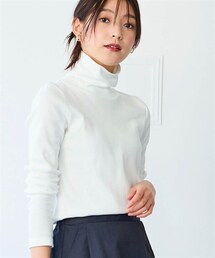 nissen | 綿１００％フライス素材タートルネック長袖Ｔシャツ（UVカット）＜大きいサイズ有＞(Tシャツ/カットソー)