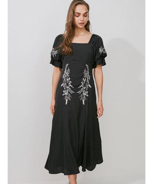 MERCURYDUO（マーキュリーデュオ）の「エンブロイダリーマーメイドドレス（ドレス・レディース・ミントグリーン/アイスブルー/ベージュ/ブラック/ダークブラウン・M/S）」の7枚目の写真