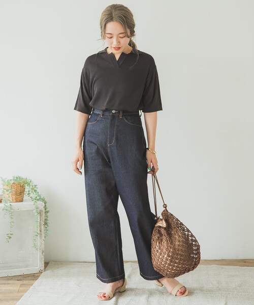 ITEMS URBANRESEARCH（アイテムズ アーバンリサーチ）の「ポロニットTシャツ（ポロシャツ・レディース・BLU/BEG/CHA・FREE）」の9枚目の写真