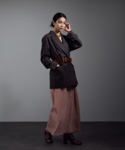 ADAM ET ROPE'（アダムエロペ）の「【TORY LEATHER（トリーレザー）】Wide Tongue Belt/ベルト（ベルト・レディース・ブラウン・F）」の4枚目の写真