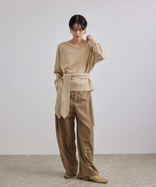 ADAM ET ROPE'（アダムエロペ）の「WOOL/CASH ウールカシミヤストール（ストール/ショール・レディース・ベージュ・F）」の5枚目の写真