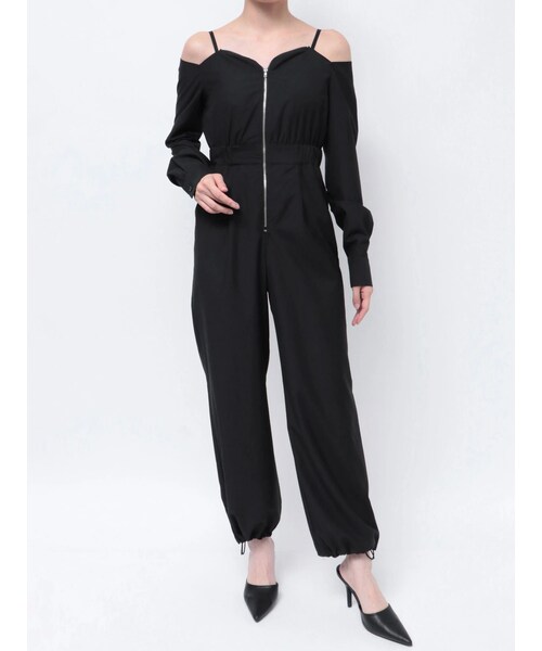 GYDA（ジェイダ）の「【TINY】3WAYオフショルロンパース（ロンパース・レディース・グレー/ブラック・F）」の4枚目の写真