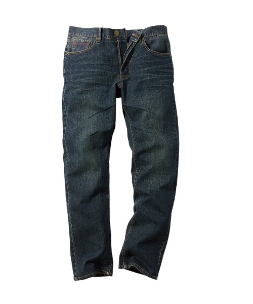 nissen（ニッセン）の「ヴィンテージ加工ストレッチデニムパンツ（パンツ・メンズ・オーバーダイネイビー(赤ステッチ)/オーバーダイネイビー(金茶ステッチ)・76/79/82/85/88/91/94/97/100/105/110/115/120/130/140）」の17枚目の写真