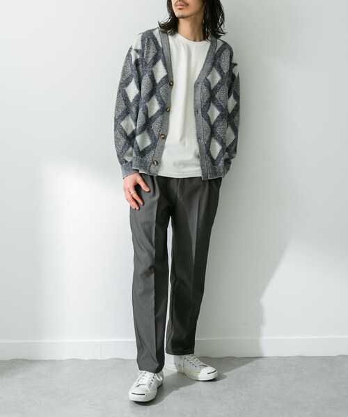 URBAN RESEARCH Sonny Label（アーバンリサーチサニーレーベル）の「ジャガードVネックニットカーディガン（カーディガン/ボレロ・メンズ・ボルドー/オフ/グリーン・M/L）」の21枚目の写真