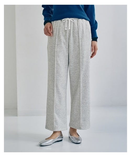 nissen（ニッセン）の「メランジ裏ベロアボンディングピンタックワイドパンツ＜大きいサイズ有＞（スウェットパンツ・レディース・杢チャコールグレー/杢ブルー/杢ベージュ/杢グレー・S/M/L/LL/3L/4L/5L/6L/8L/10L）」の16枚目の写真