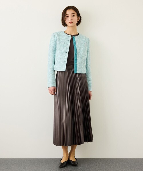 ROPE'(ロペ)の「シャイニープリーツスカート/イージーケア(スカート・レディース・ダークブラウン/ベージュ系・F)」の10枚目の写真