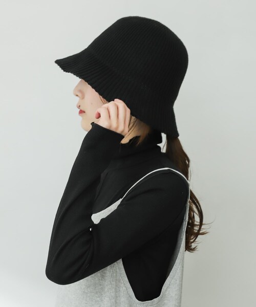 SENSE OF PLACE by URBAN RESEARCH（センスオブプレイスバイアーバンリサーチ）の「ニットバケットハット（ハット・レディース・BLACK/IVORY・one）」の9枚目の写真