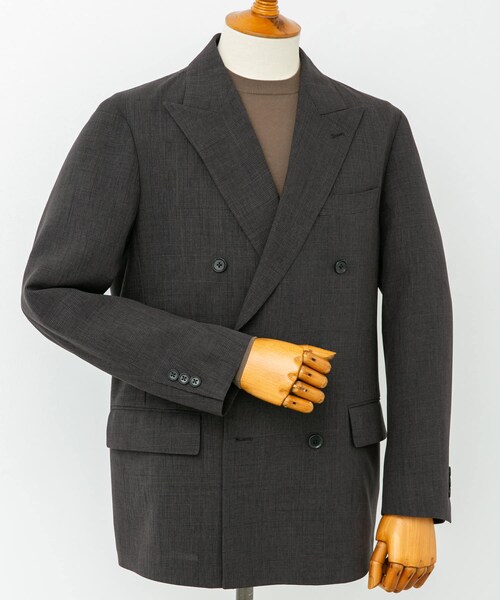 URBAN RESEARCH DOORS(アーバンリサーチドアーズ)の「LIFE STYLE TAILOR ウーリーノグレンチェックダブルジャケット(テーラードジャケット・メンズ・BROWN-CH・S/M/L/XL)」の6枚目の写真