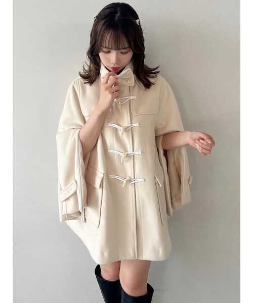 dazzlin（ダズリン）の「ミドルフレアダッフルコート（ダッフルコート・レディース・アイボリー/キャメル/ベージュ/イエロー/グリーン・F）」の5枚目の写真