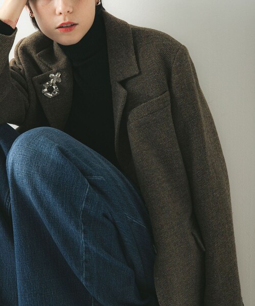 URBAN RESEARCH（アーバンリサーチ）の「ブリティッシュウールツイードジャケット（テーラードジャケット・レディース・L.GRAY/KHAKI・36/38）」の19枚目の写真