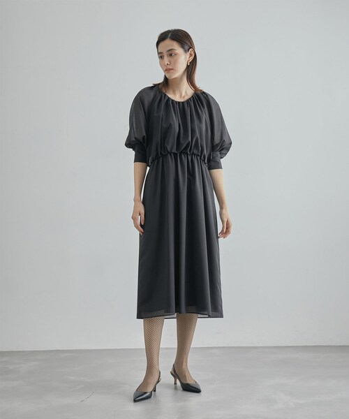 ROPE'（ロペ）の「【限定店舗・J'aDoRe限定】エレガンスウールボイルワンピース（ワンピース・レディース・ネイビー・38/36）」の8枚目の写真