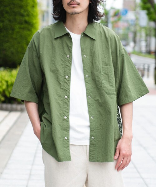 URBAN RESEARCH Sonny Label（アーバンリサーチサニーレーベル）の「ARMY TWILL　Nylon OX Mesh H/S Shirts（シャツ/ブラウス・メンズ・BLACK/KHAKI/WHITE・S/M）」の20枚目の写真
