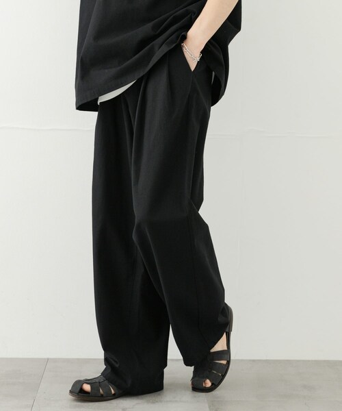 SENSE OF PLACE by URBAN RESEARCH（センスオブプレイスバイアーバンリサーチ）の「ドライタッチワイドパンツ（その他パンツ・メンズ・BLACK/GREIGE/GREEN・M/L）」の7枚目の写真