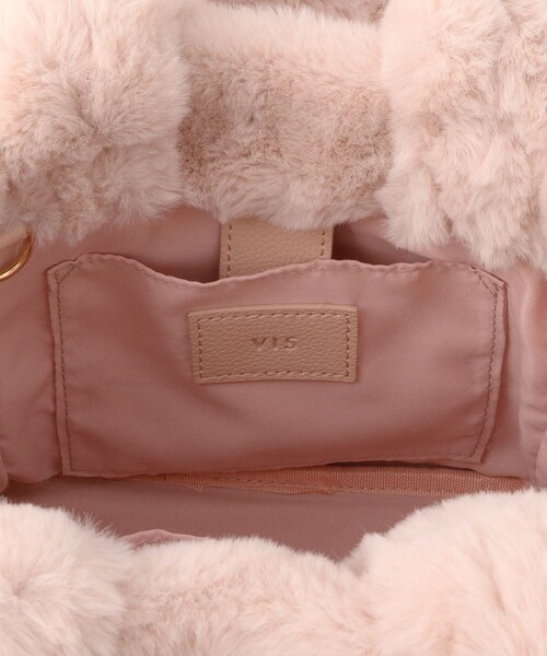 VIS（ビス）の「【2WAY】ファーリボントートバッグ（トートバッグ・レディース・チャコール/キナリ/ピンク・F）」の11枚目の写真