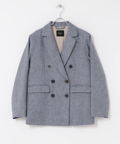 URBAN RESEARCH ROSSO（アーバンリサーチロッソ）の「ウールツィードオーバージャケット（テーラードジャケット・レディース・RETRO BLUE/BROWN・Free）」の19枚目の写真