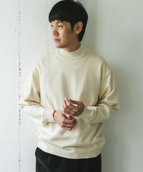 URBAN RESEARCH DOORS（アーバンリサーチドアーズ）の「『仁村紗和さん着用』『UR TECH 200日ニット』 モックネック（ニット/セーター・メンズ・OFF/APRICOT/C.NAVY/BLACK/BROWN・M/L/XL）」の17枚目の写真