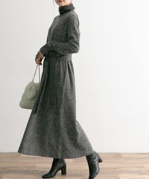 POSTELEGANT　Cotton TerryHighNeckDress