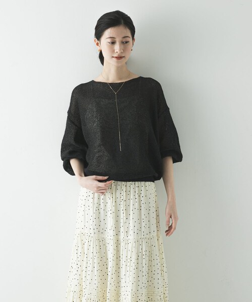 URBAN RESEARCH(アーバンリサーチ)の「ペーパーヤーンボートネックニット(ニット/セーター・レディース・WHITE/SAX/CHARCOAL・Free)」の18枚目の写真