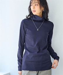 nissen | 大きいサイズ綿１００％フライスタートルネックＴシャツ(Tシャツ/カットソー)