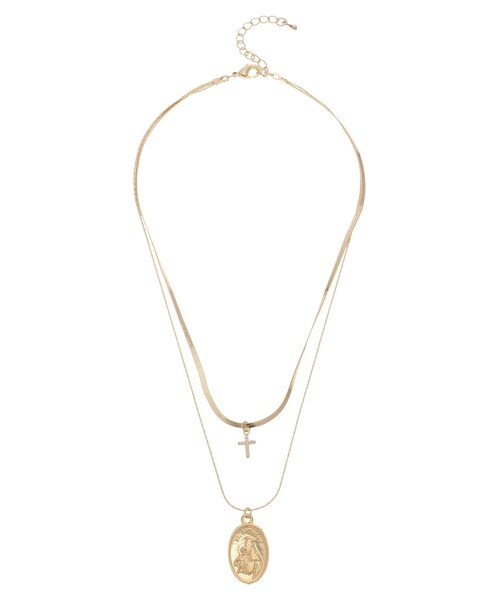 EVRIS（エヴリス）の「COIN CHARM MOTIF 2連 ネックレス（ネックレス・レディース・シルバー/ゴールド・F）」の5枚目の写真