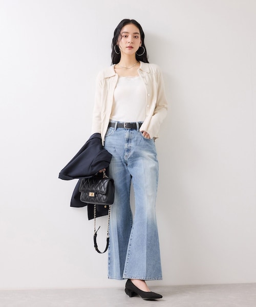 VIS（ビス）の「フレアシルエットデニムパンツ（デニムパンツ・レディース・ネイビー/サックス・M/S）」の14枚目の写真