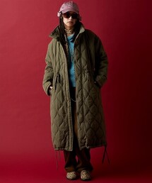 GEVS. | スタンドカラーキルティングロングコート<大きいサイズ有>GEVS.(ダウンジャケット/コート)
