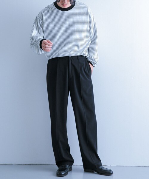 ITEMS URBANRESEARCH（アイテムズ アーバンリサーチ）の「TRワイドスラックス（その他パンツ・メンズ・BEG/L.GRY/BLK/BLU・M/L）」の18枚目の写真
