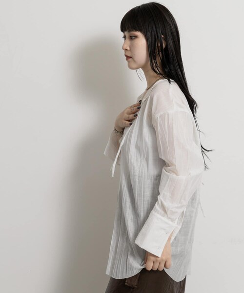 THE GOODLAND MARKET（ザグッドランドマーケット）の「&her　Washer Multi Shirts（シャツ/ブラウス・レディース・PINK/WHITE/NAVY・one）」の7枚目の写真