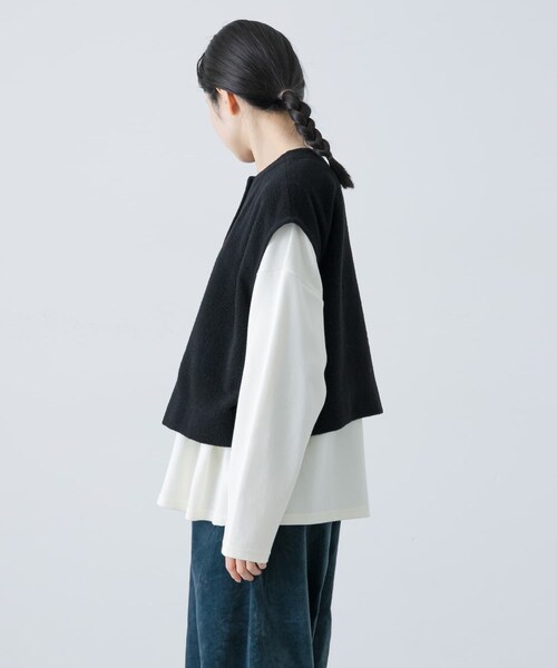 かぐれ（カグレ）の「ナッピングウール2WAYベスト（ベスト・レディース・BLACK/CHARCOAL・FREE）」の13枚目の写真