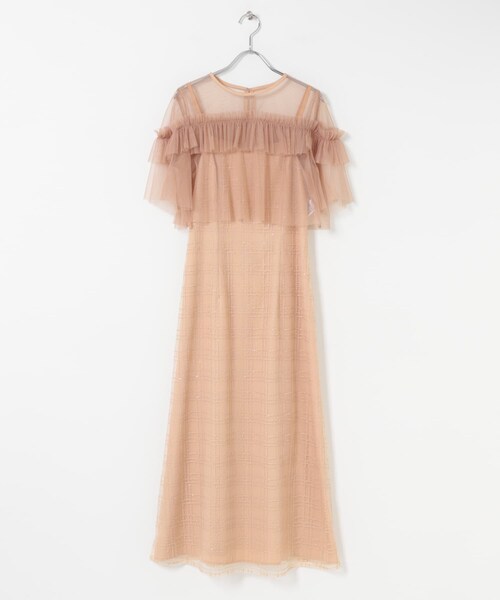 URBAN RESEARCH ROSSO（アーバンリサーチロッソ）の「kaene　フリルチュールドッキングドレス（ワンピース・レディース・Salmonpink/black・36）」の22枚目の写真