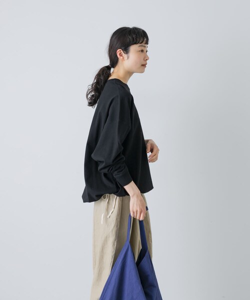 かぐれ（カグレ）の「コットンドロストヘムカットソー（Tシャツ/カットソー・レディース・BLACK/GRAY/OATMEAL・Free）」の6枚目の写真