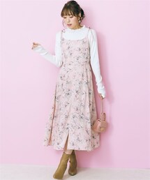 nissen | 大きいサイズショルダーリボン花柄キャミソールワンピースmarun(ワンピース)