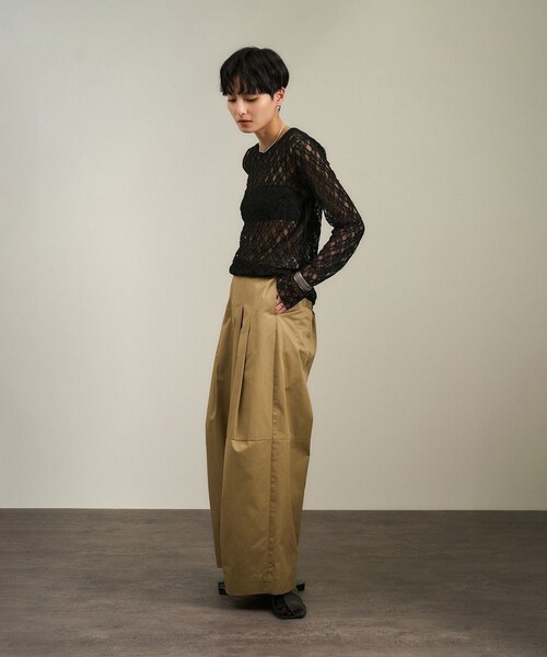 ADAM ET ROPE'（アダムエロペ）の「レースシアートップス［ストレッチ］（その他トップス・レディース・ブラック/オフホワイト/ブラウン系・F）」の9枚目の写真