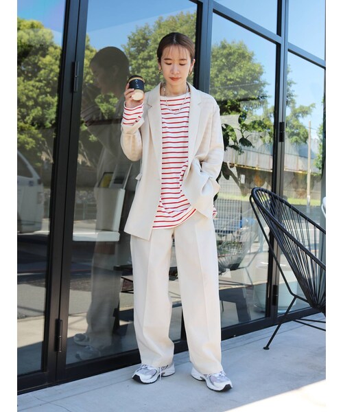 Ungrid（アングリッド）の「【WEB限定】テーラードジャケットセットアップ（セットアップ・レディース・アイボリー/チャコールグレー/ピスタチオ・F）」の7枚目の写真