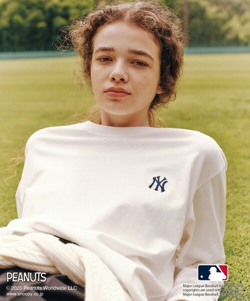 ROPE' PICNIC（ロペピクニック）の「【PEANUTS×MLB COLLECTION by ROPE' PICNIC】ロングスリーブTee（Tシャツ/カットソー・レディース・ホワイト/ホワイト系/ベージュ・F）」の6枚目の写真
