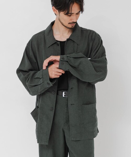 URBAN RESEARCH（アーバンリサーチ）の「『別注』LE VETEMENT ATLANTIQUE×URBAN RESEARCH　ワークジャケット（カバーオール・メンズ・D.GREEN/BLACK・M/L）」の13枚目の写真